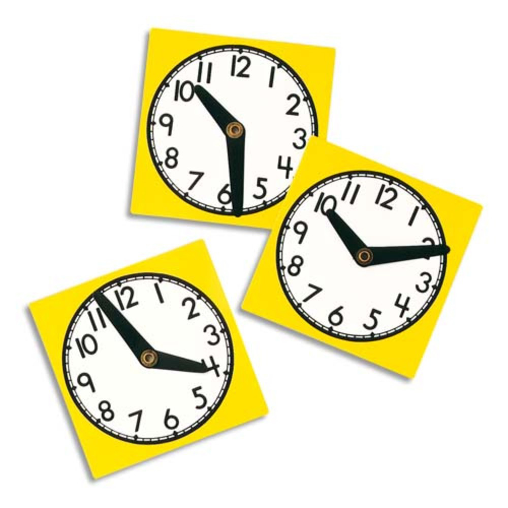OZ INTERNATIONAL Lot de 10 horloges en plastique rsistant lavable 11 cm, aiguilles mobiles