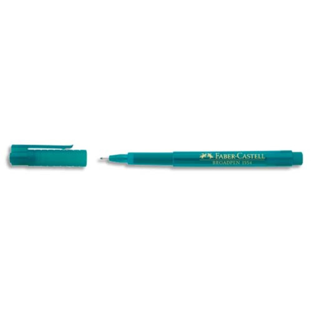 FABER CASTELL Feutre BROADPEN 1554 pointe large 0,8 mm, corps transparent, Turquoise indlbile