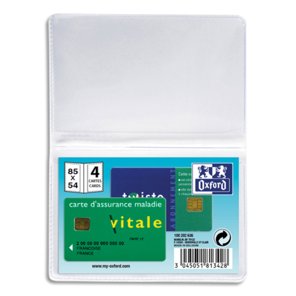 OXFORD Etuis pour 4 cartes de crdit, 6,5 x 19,5 cm, PVC 30/100eme