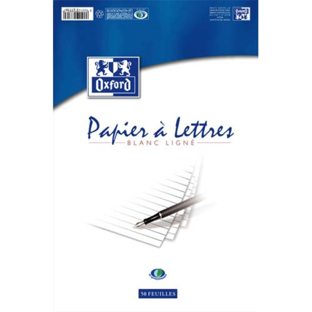 OXFORD Bloc correspondance de 50 feuilles 80 grammes format 210x297 mm lign