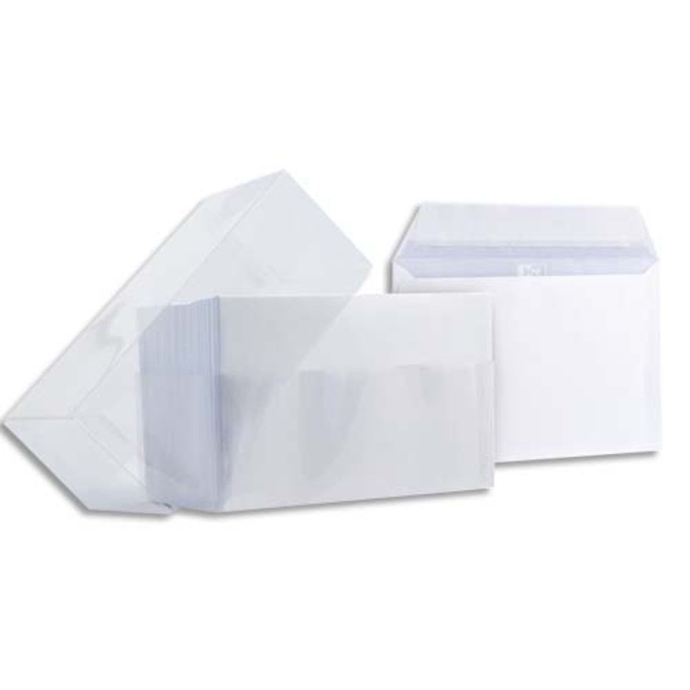 OXFORD Bote de 100 enveloppes visite Blanches auto-adhsives 120g, format 90x140 mm