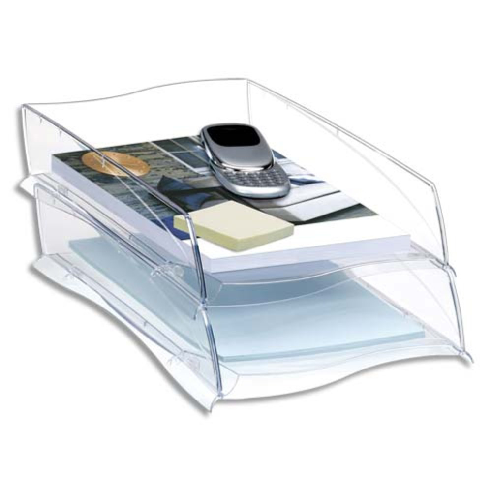 CEP Corbeille  courrier Ellypse, dimensions : L25,7 x H8,2 x P38 cm, coloris cristal