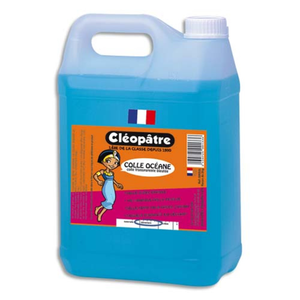 CLEOPATRE Colle synthtique transparente / colle Bleue Ocane / Bidon de 5 litres