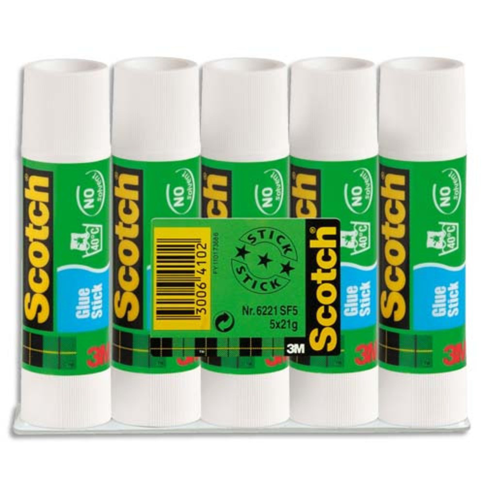 SCOTCH Lot de 5 btons de colle conomique de 21 grammes