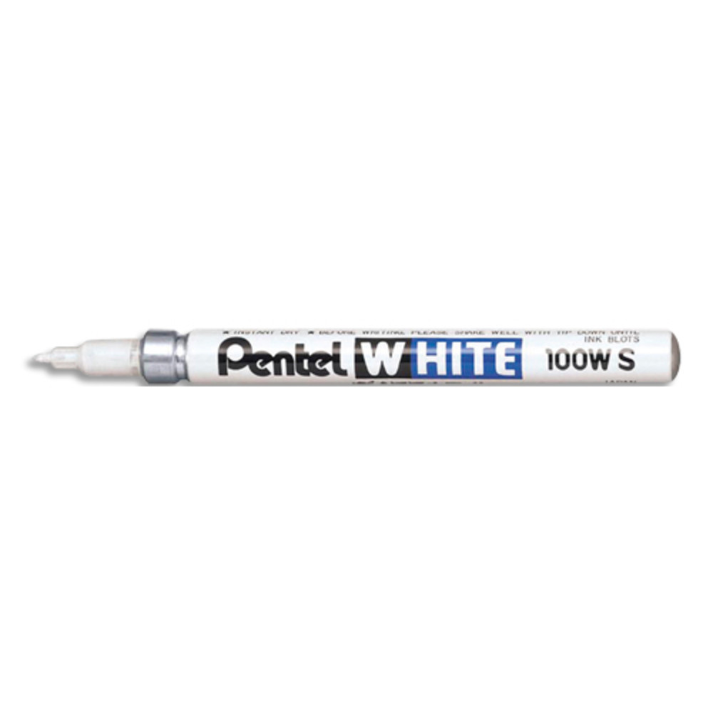 PENTEL Marqueur peinture pointe ogive fine corps mtal coloris Blanc WHITE 100WS