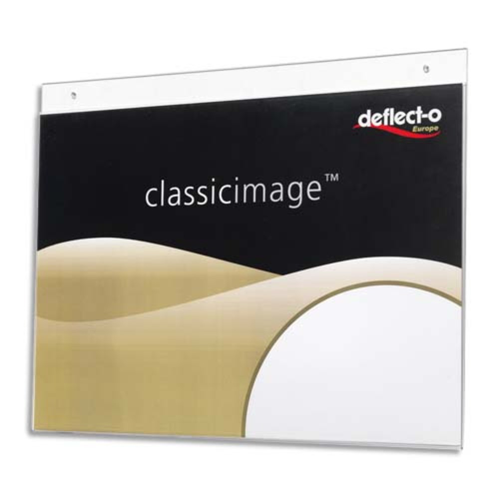 DEFLECTO+Porte-visuel+mural+format+paysage+A4+-+Dimensions+L29,7+x+H23,4+x+P0,18+cm+transparent