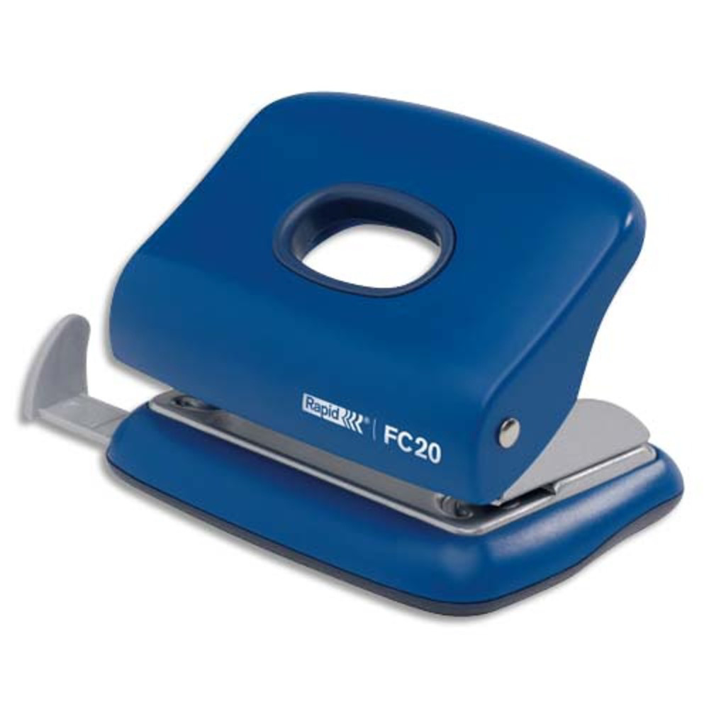 RAPID Perforateur 2 trous FC20. Capacit 20 feuilles. Bleu.