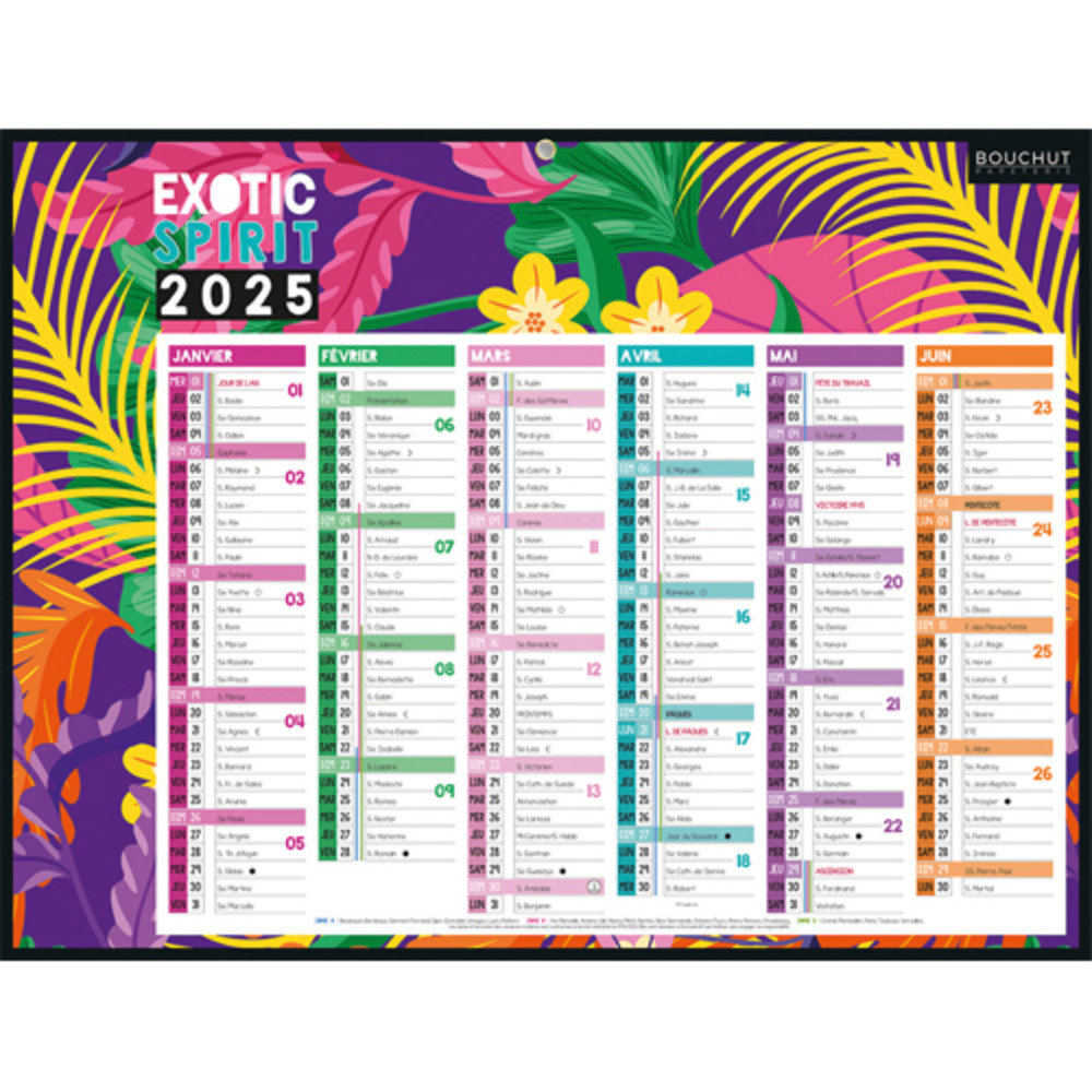 CBG Calendrier Janvier  Dcembre EXOTIQUE mdium, 32x42cm, 1 illet