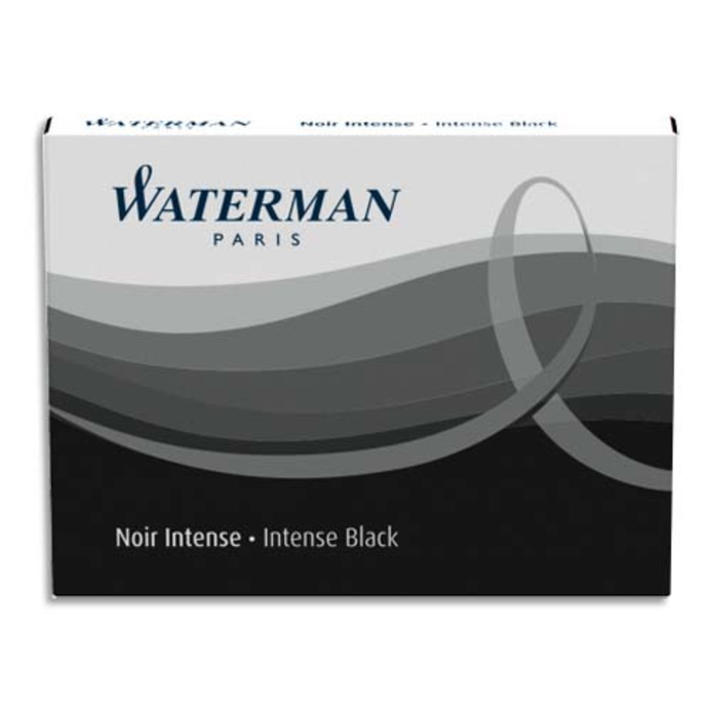WATERMAN Etui de 8 cartouches longues encre Noire intense