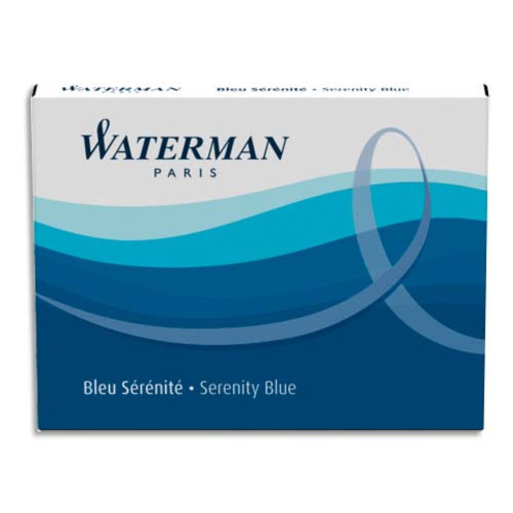 WATERMAN Etui de 8 cartouches longues encre Bleue srnit
