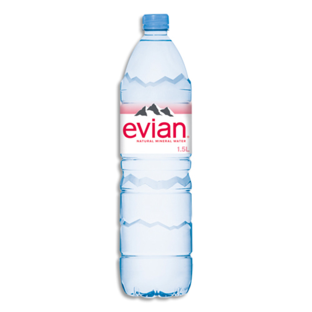 EVIAN Bouteille plastique d'eau d'1,5 litre minrale plate