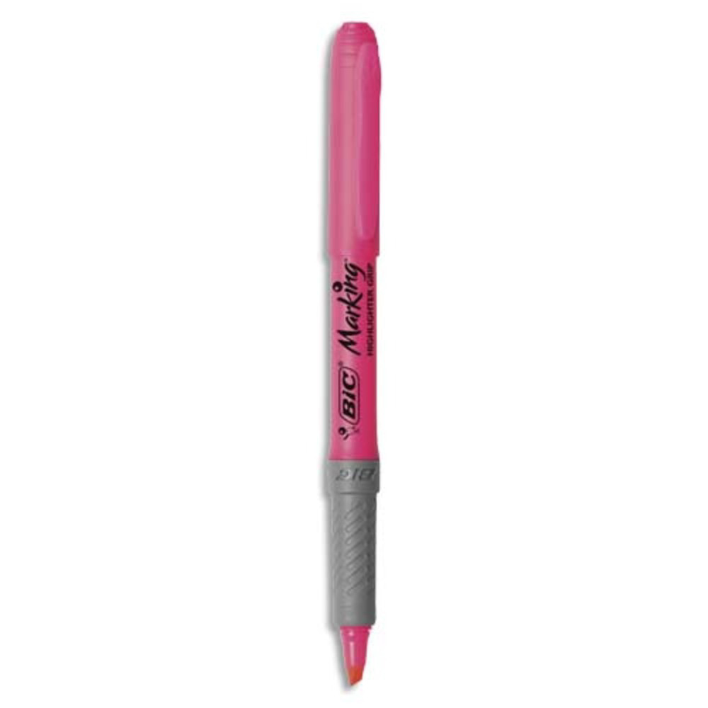 BIC Highlighter Grip Surligneurs Pointe Biseaute - Rose