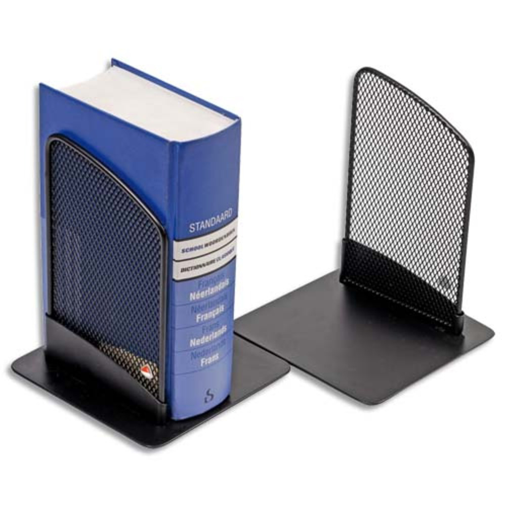 ALBA Lot de 2 Serre-livres en mtal Noir Mesh - Dimensions L13 x H16 x P13 cm