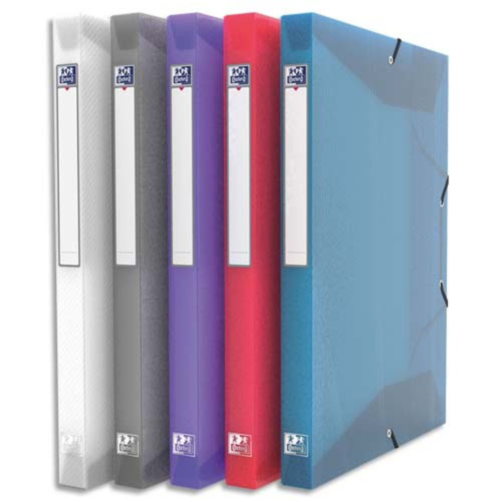 OXFORD+Boite+de+classement+OXFORD+Hawaï+24+x+32+cm+dos+25+mm+en+PP+assortis