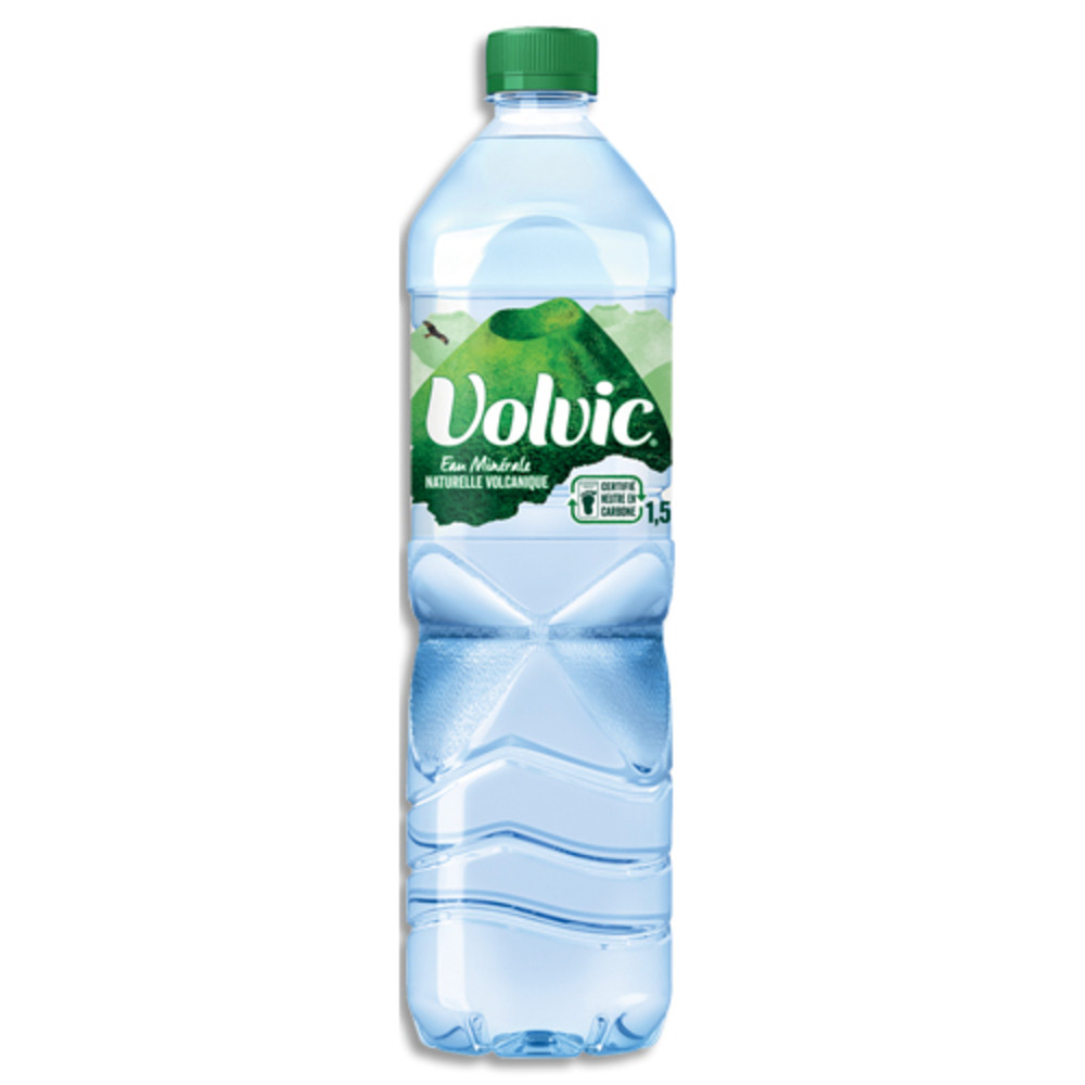 VOLVIC Bouteille plastique d'eau nature d'1,5 litre minrale plate