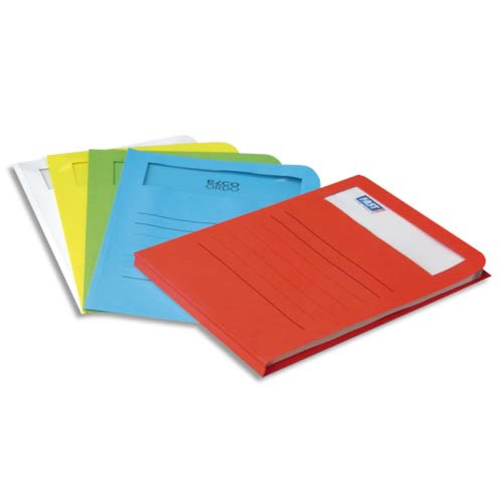 OXFORD Paquet de 50 pochettes coin ELCO carte 120g, fentre rectangle. Format 22x31cm. Coloris assortis