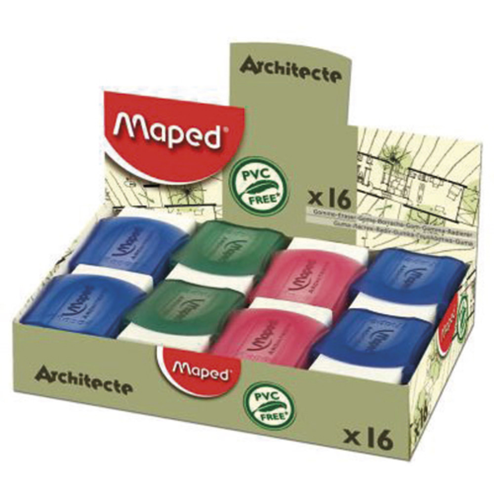 MAPED Gomme Architecte avec tui en plastique
