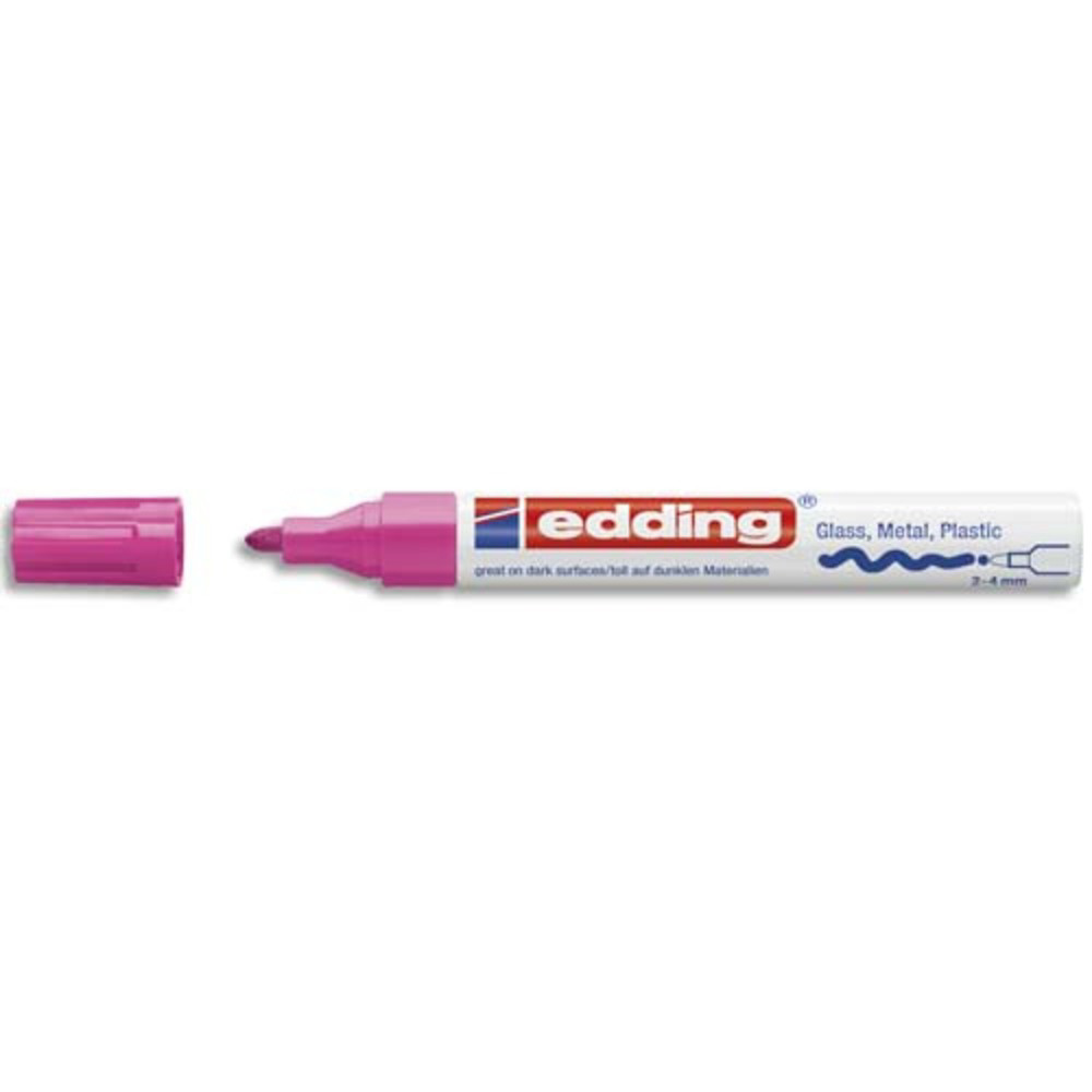EDDING Marqueur peinture encre permanente laque Rose pour toutes surfaces, pointe moyenne