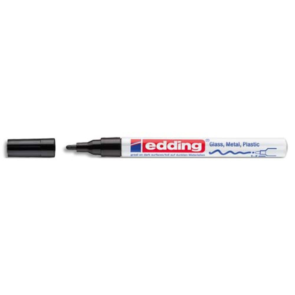 EDDING Marqueur peinture encre permanente laque Noir pour toutes surfaces pointe fine