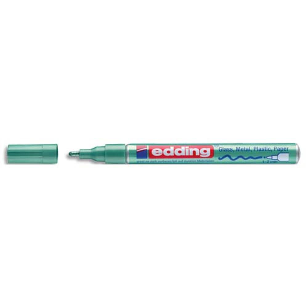 EDDING Marqueur peinture encre permanente laque Vert mtallis pour toutes surfaces pointe fine