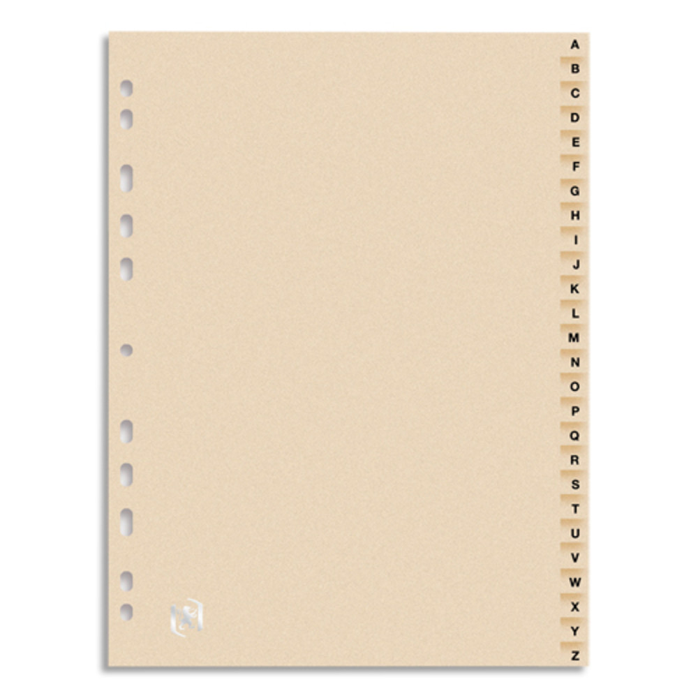 OXFORD Intercalaire alphabtique 26 positions en carte forte 240g. Coloris bulle