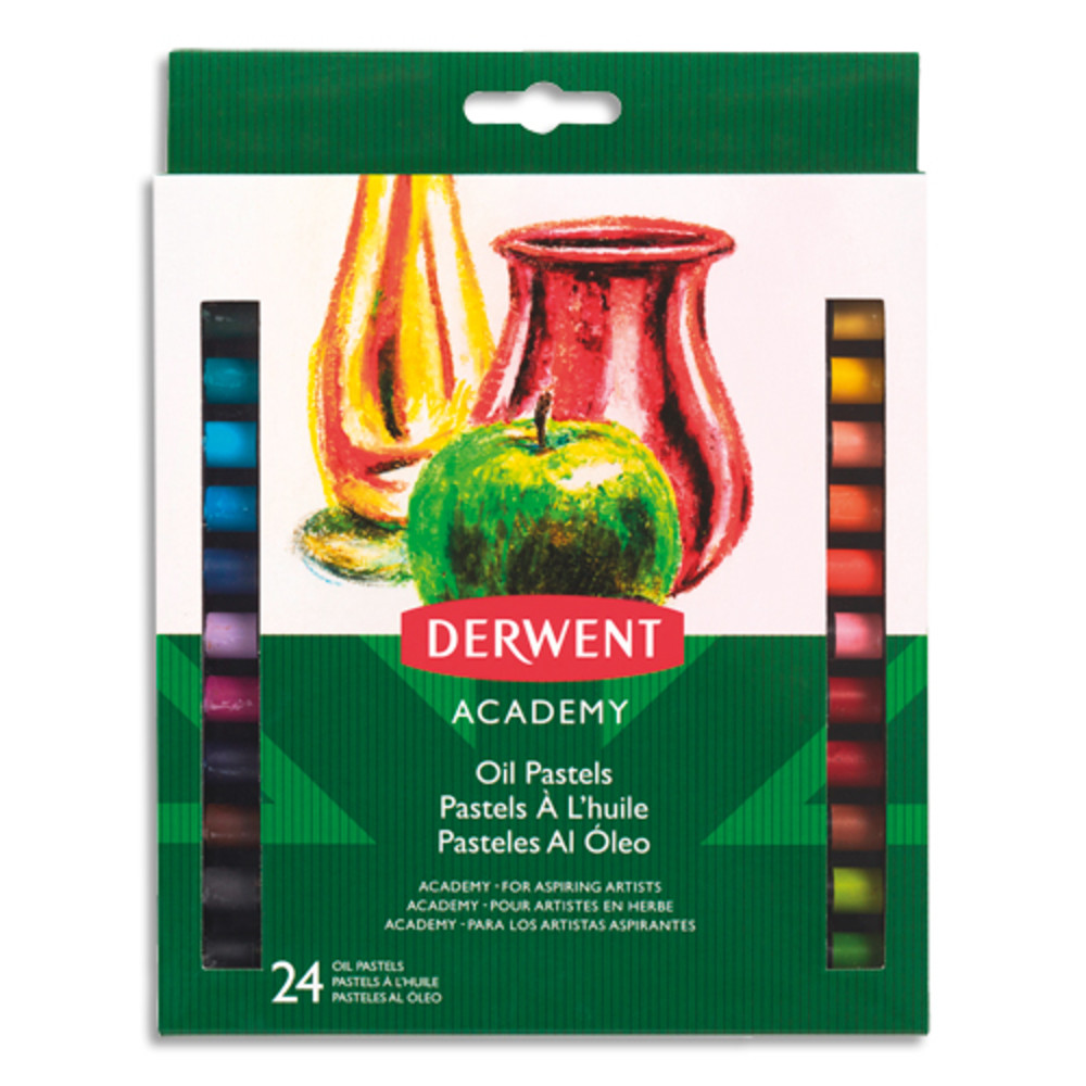 DERWENT ACADEMY Set de 24 pastels  l'huile, couleurs assorties
