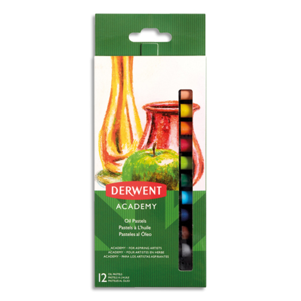 DERWENT ACADEMY Set de 12 pastels  l'huile, couleurs assorties