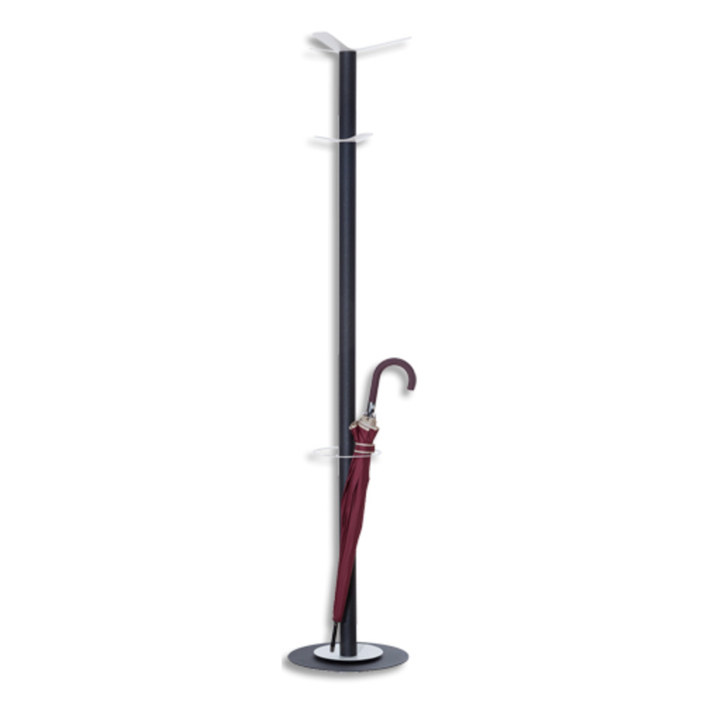 PAPERFLOW Portemanteau STEELRANGE 6 patres, acier Blanc, porte-parapluie, fut et base acier anthracite,