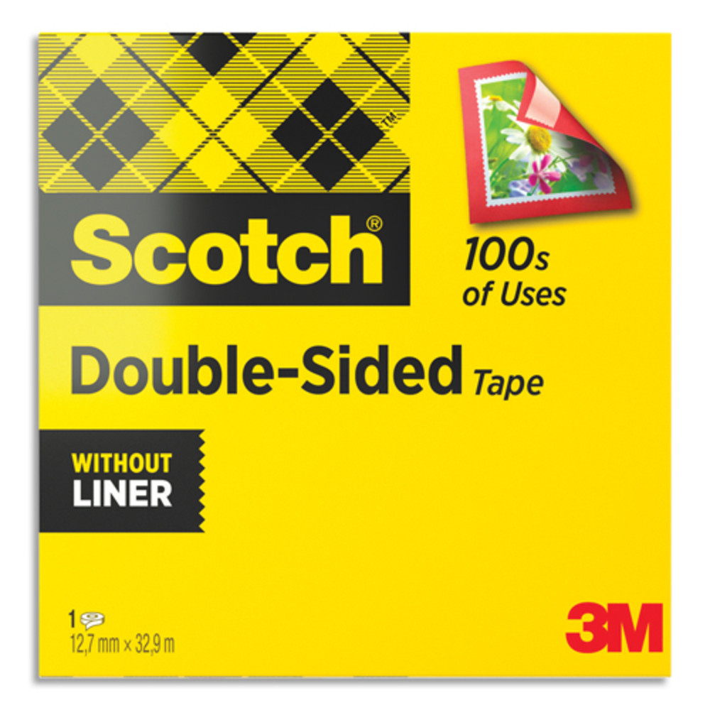SCOTCH Ruban adhsif double face, 12 mm x 33 m, en bote individuelle