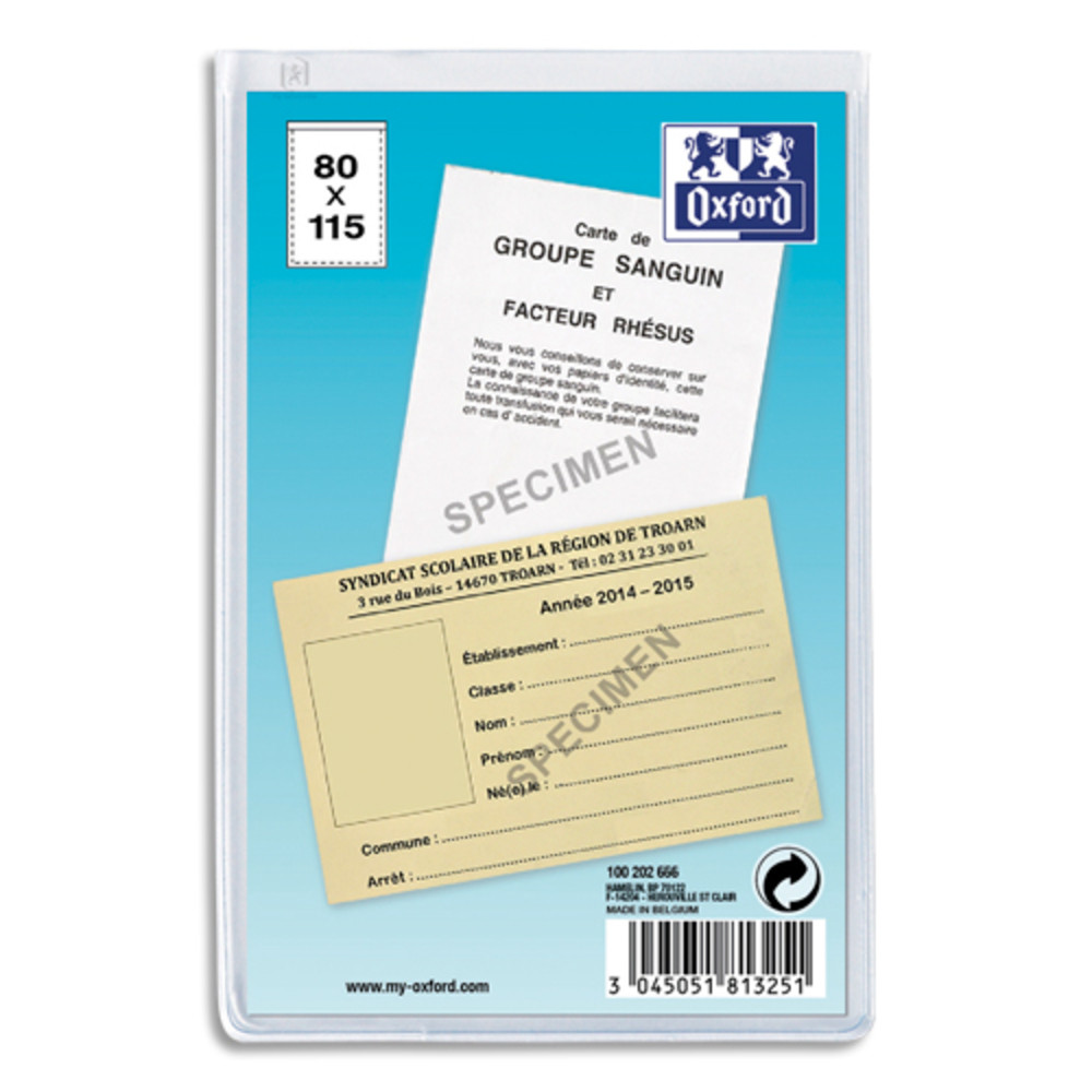 OXFORD Etuis 2 faces multi-usages, 8,5 x 11,5 cm, en PVC 20/100e