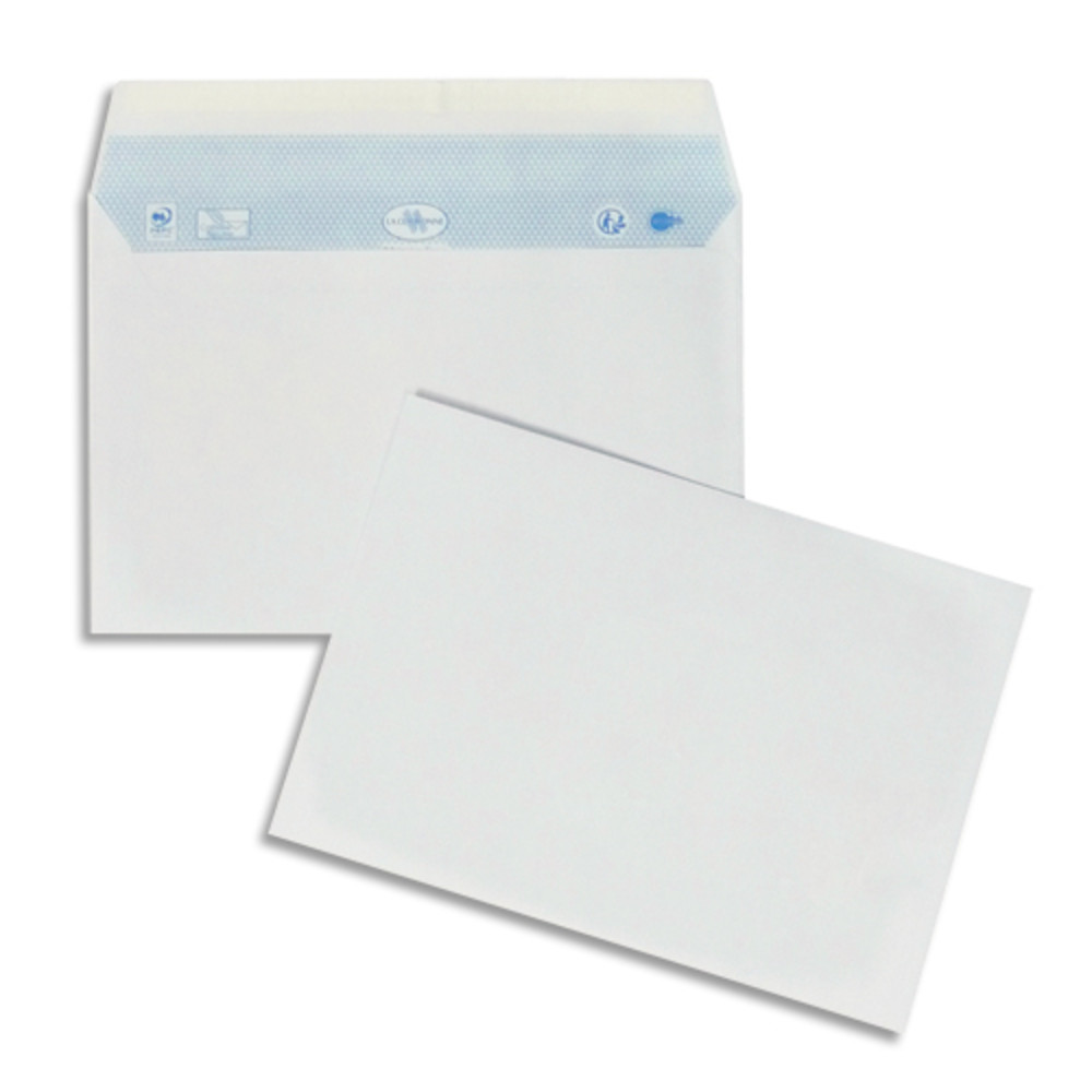 OXFORD Bote de 200 enveloppes blanches auto-adhsives 90g format 162X229mm C5