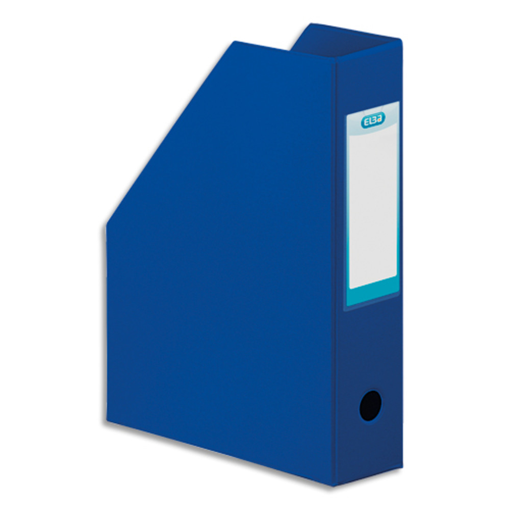 OXFORD Porte-revues en PVC soud, dos de 7 cm 32x24cm, livr  plat. Coloris Bleu fonc