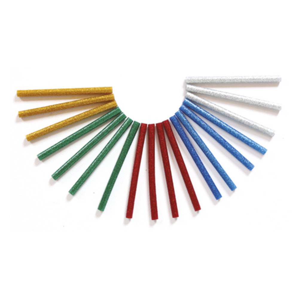 O COLOR O'COLOR Sachet de 25 btons de colle paillete assortie pour pistolet, diamtre 7 mm, longueur 10 cm