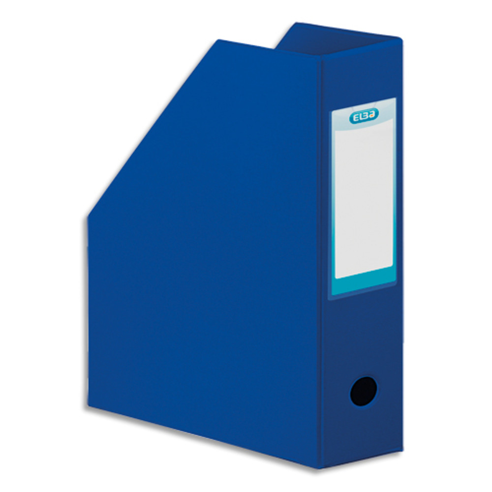 OXFORD Porte-revues en PVC soud, dos de 10 cm 32x24cm, livr  plat. Coloris Bleu fonc