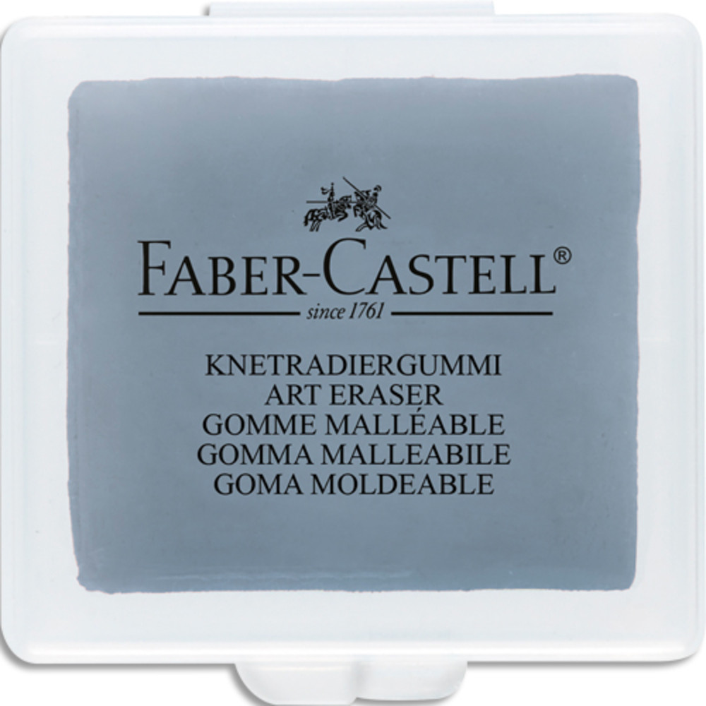 FABER CASTELL Gomme MIE DE PAIN grise. Pour les dessins raliss au fusain et pastel. Bote de stockage