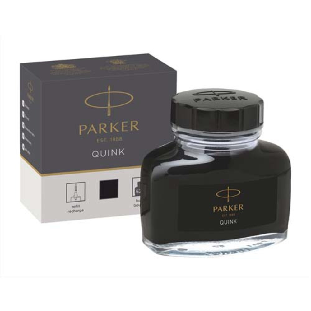 PARKER Flacon 50ml encre Noir effaable. En blister.