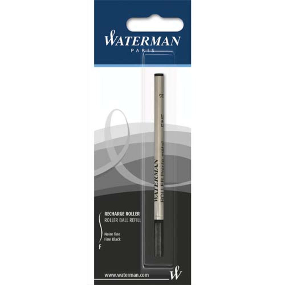 WATERMAN Recharge pour roller pointe fine encre Noire. En blister.