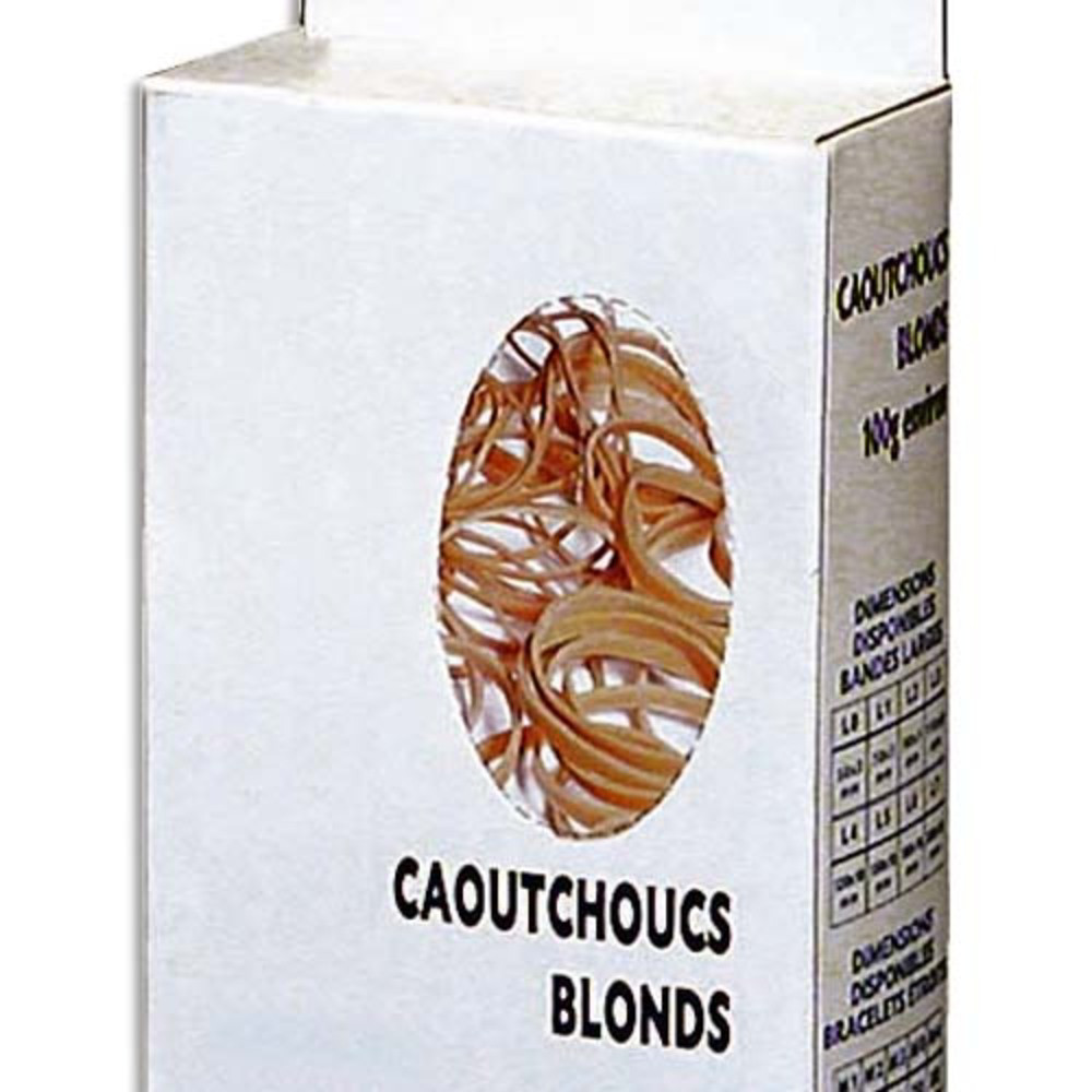 WONDAY Bote distributrice de 100g d'lastique en caoutchouc blond troit 100x1,8mm