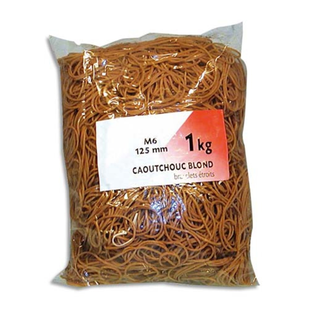 WONDAY Sac de 1kg d'lastique en caoutchouc blond troit 80 x 1,8 mm