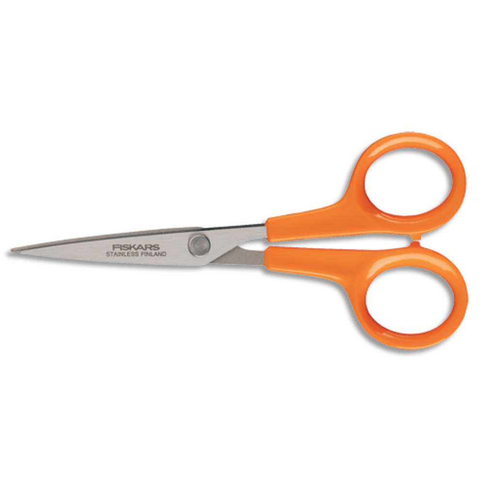 FISKARS Ciseaux Classic Micro-Tip Orange ambidextre, Longueur 13 cm pour travaux minutieux et spcifiques