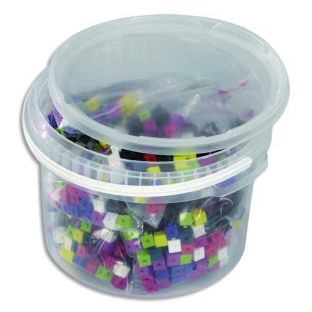 CULTURE CLUB Baril de 1000 cubes plastique 1cm 10 couleurs embotables, jeu de construction