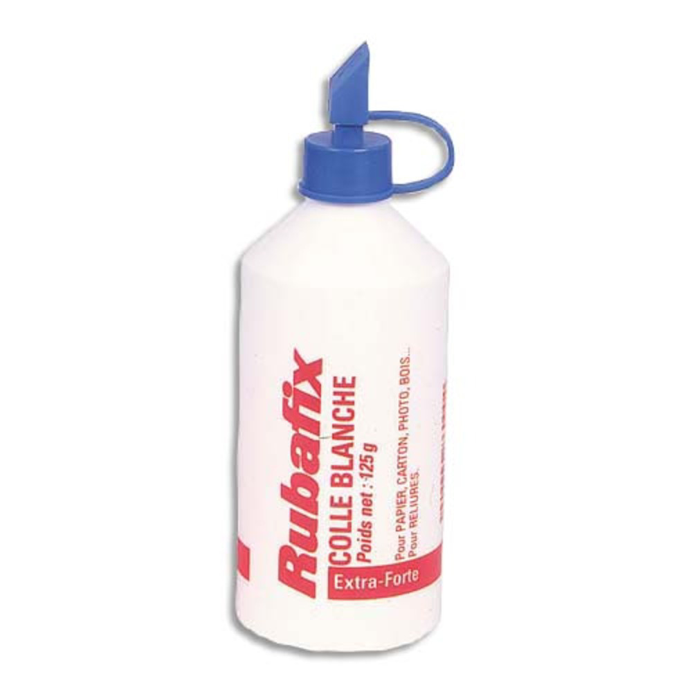 RUBAFIX Flacon de colle Blanche extra forte 125g avec embout taleur