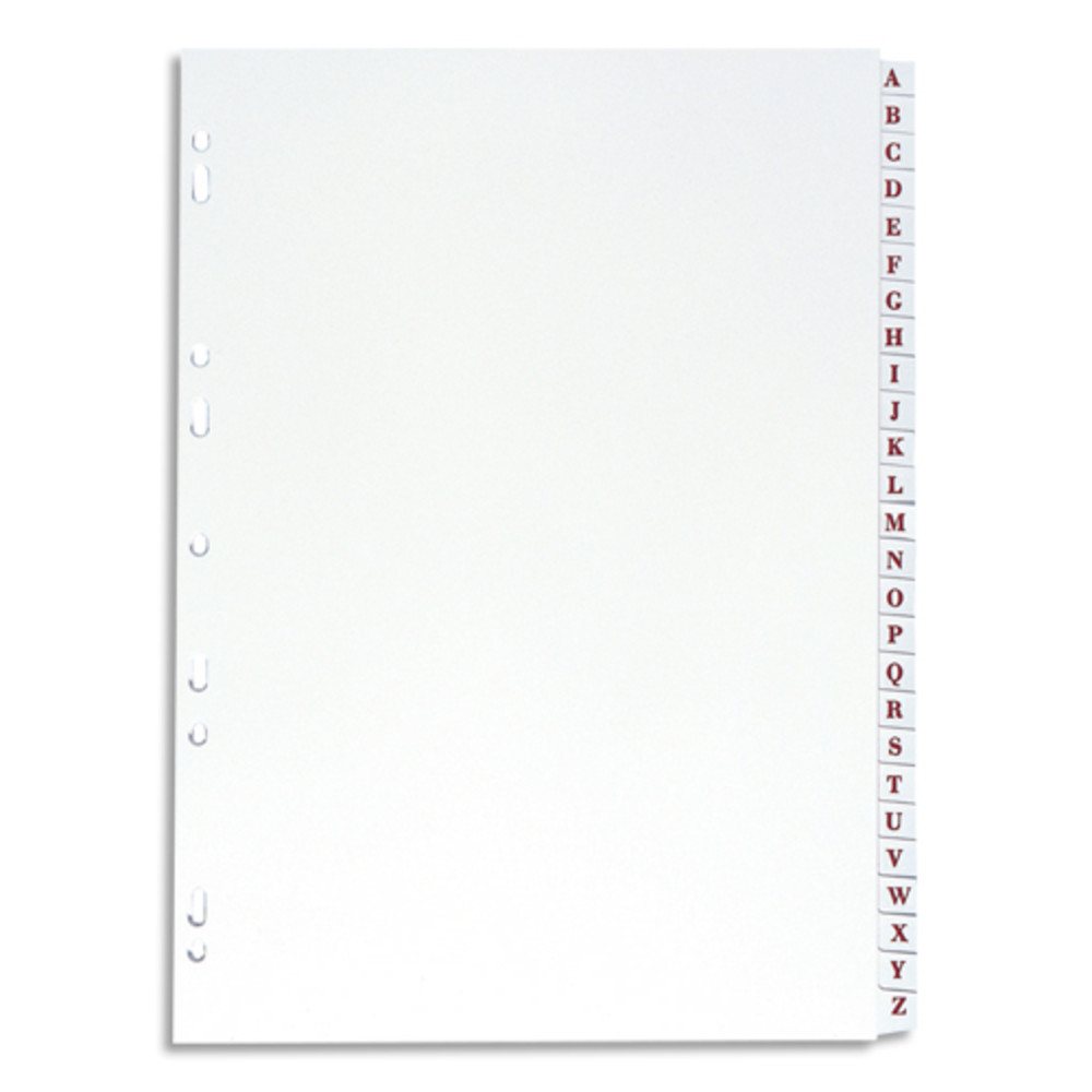 OXFORD Intercalaire alphabtique 26 positions en PVC 19/100e. Format A4. Coloris Blanc