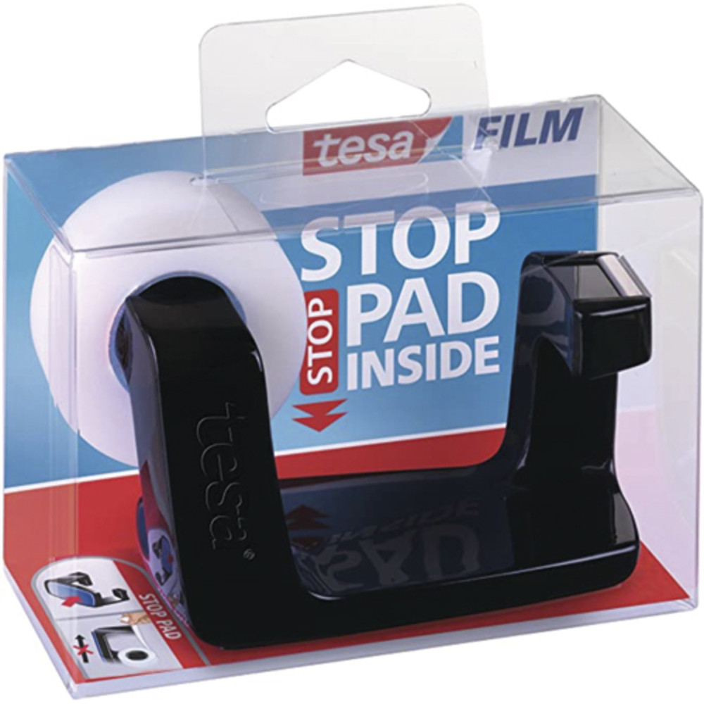 TESA Dvidoir Frame Noir avec un ruban d'adhsif invisible 19mm x 33m