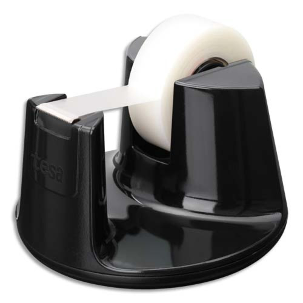 TESA Dvidoir Compact Noir avec un ruban d'adhsif invisible 19mm x 33m