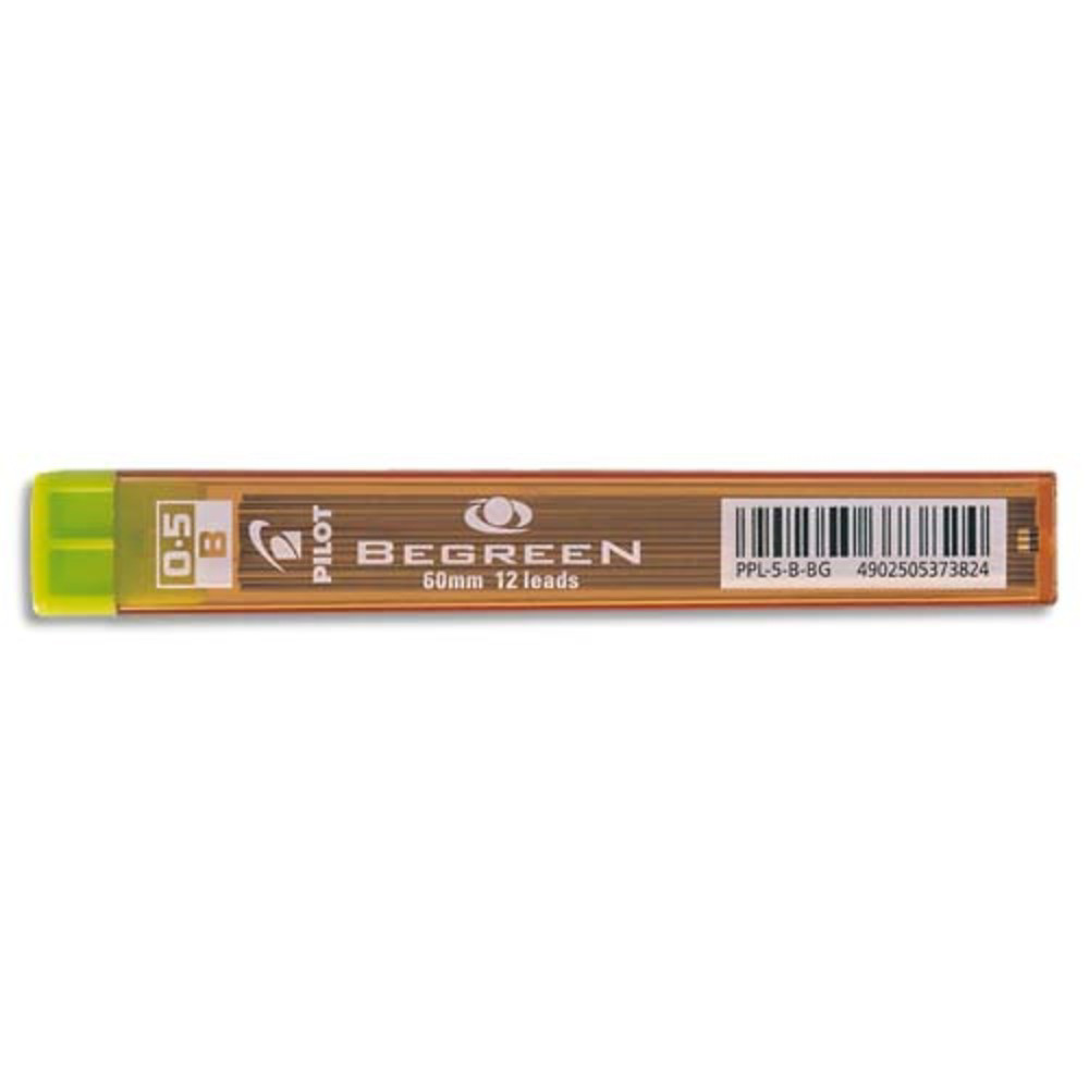 PILOT Etui de 12 mines qualit trs rsistante 0,5 mm Begreen PPL-5-B-BG