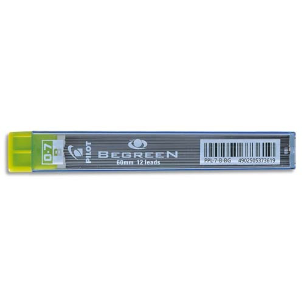 PILOT Etui de 12 mines qualit trs rsistante 0,7 mm Begreen B PPL-7-B-BG