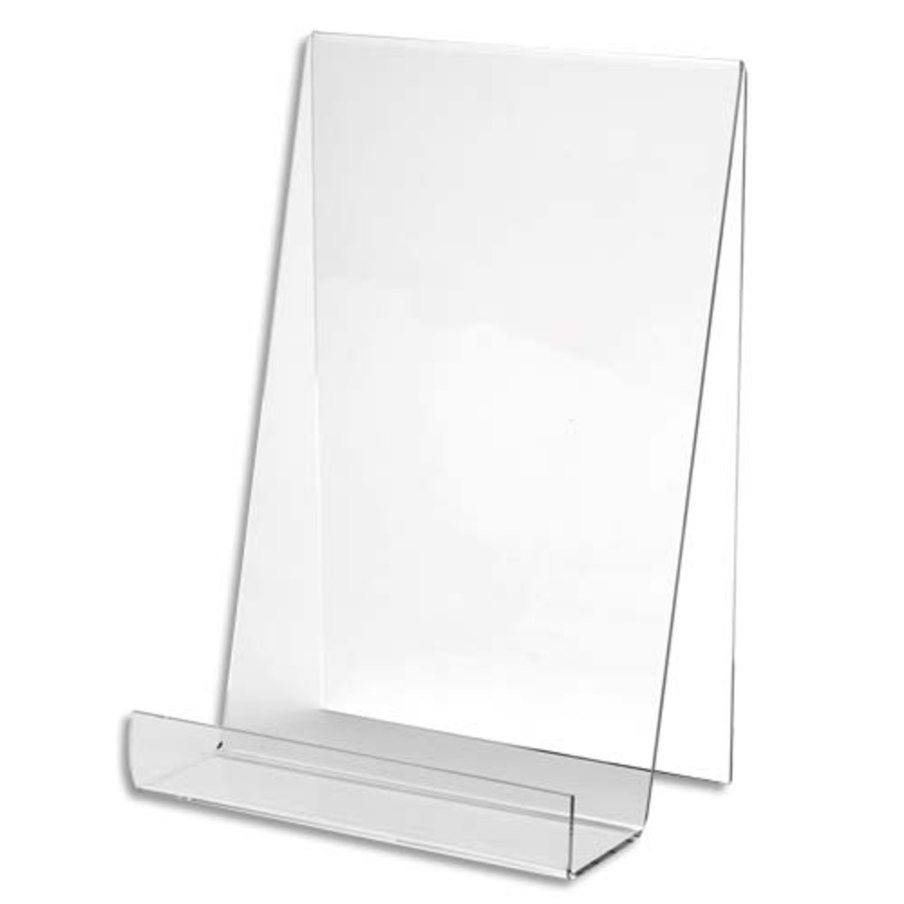 DEFLECTO+Chevalet+pour+documents+A5+à+poser.+En+PMMA.+vertical.+Dim.+L19+x+H15,1+x+P12,5+cm