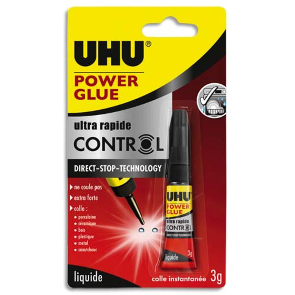 UHU POWER GLUE liquide tube 3g CONTROL