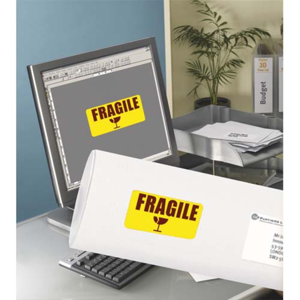 AVERY Bote de 20 Etiquettes de couleur enlevable Jaune 199,6x289,1mm L6077-20